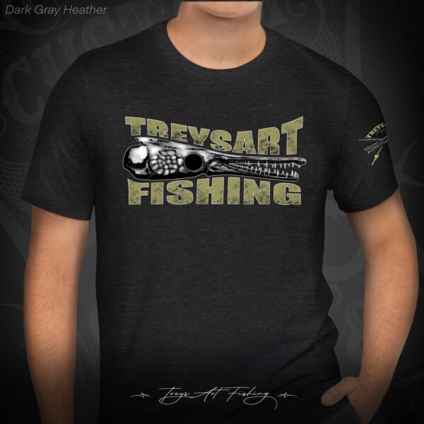 TreysArt Fishing T-Shirt Gar Skull