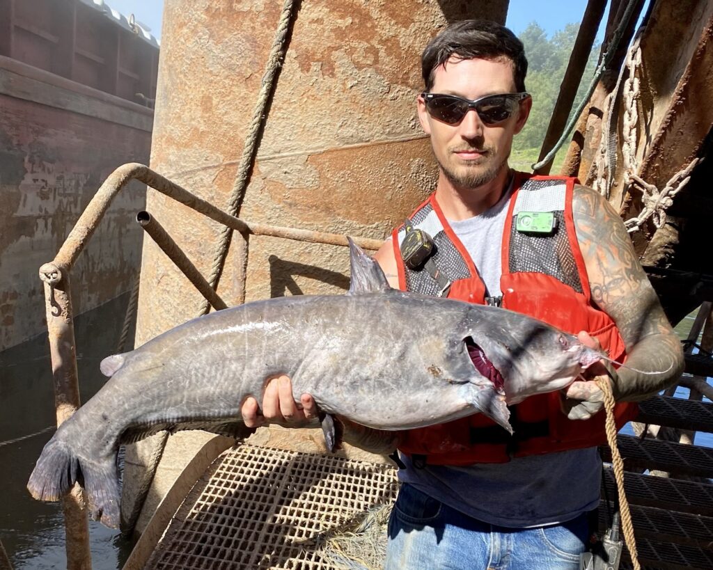 Fishing on the job