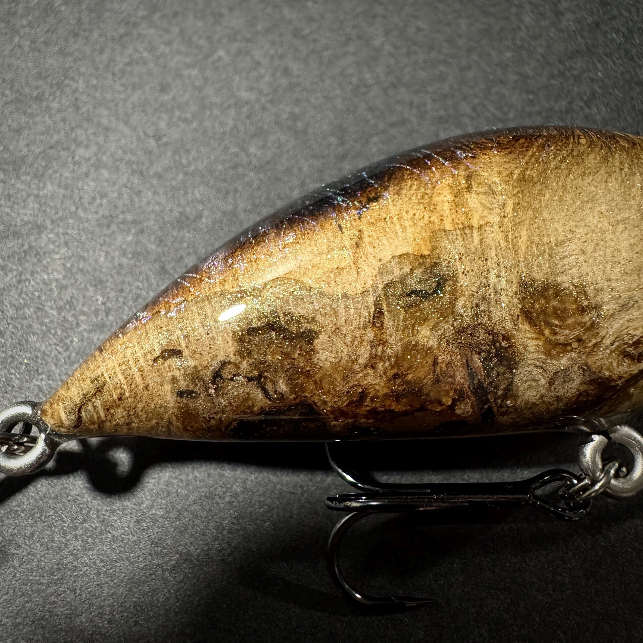Handmade Wooden Fishing Lure – Spalted Oak Branch Collar - Image 4
