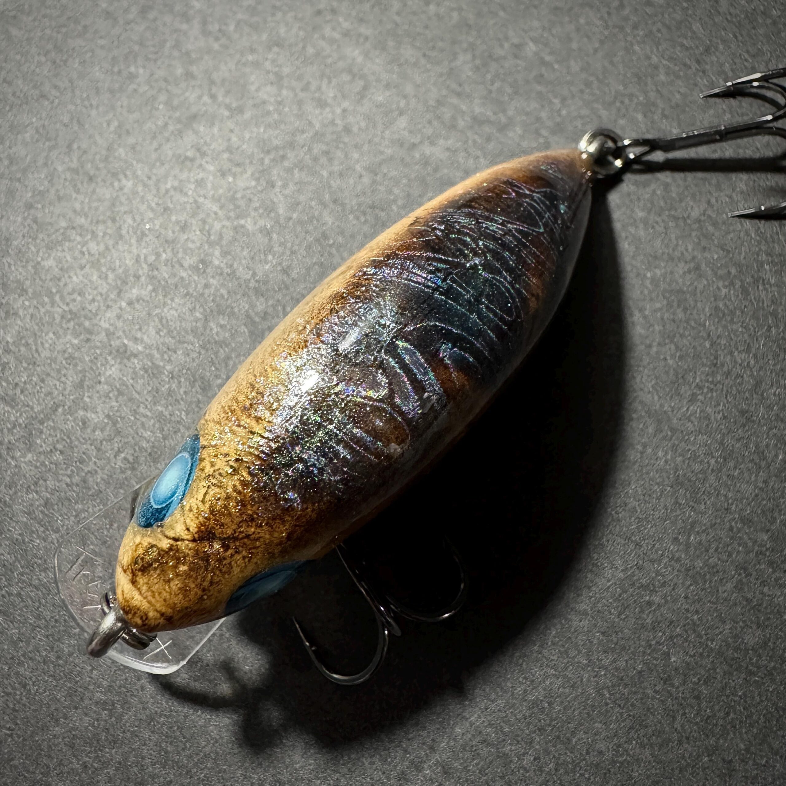 Handmade Wooden Fishing Lure – Spalted Oak Branch Collar - Image 7