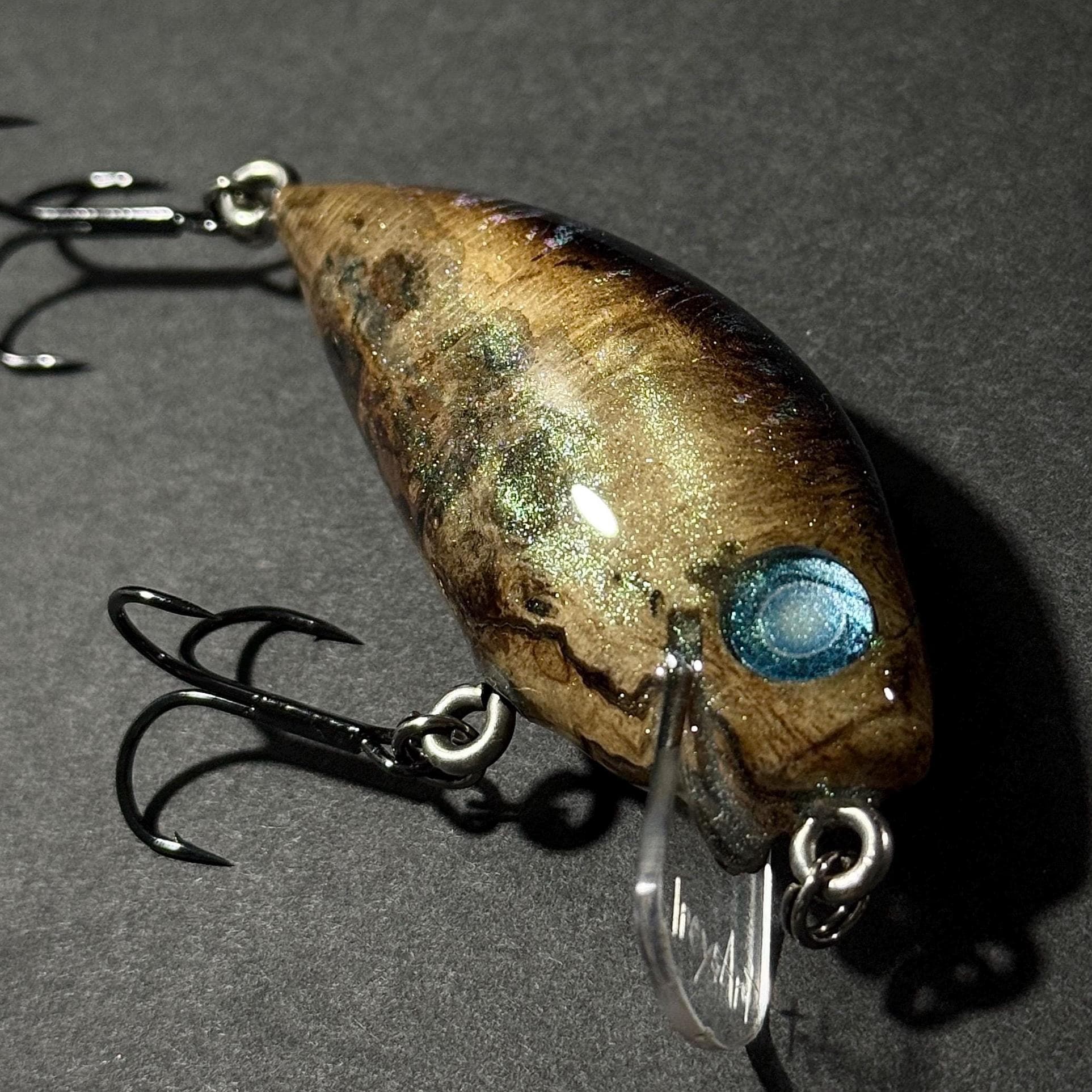Handmade Wooden Fishing Lure – Spalted Oak Branch Collar